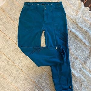 White House Black Market turquoise embellished pants size 4